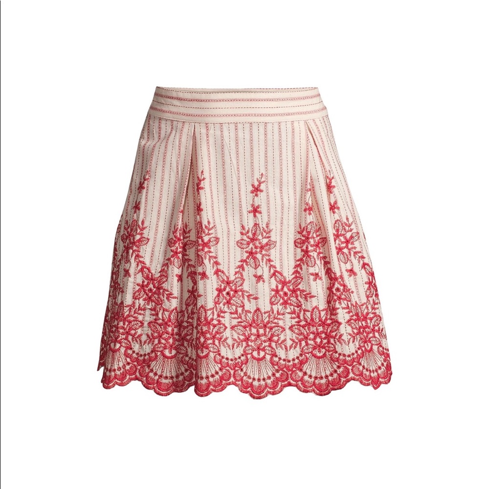 Sui by Anna Sui Women's Embroidered Scallop Skirt